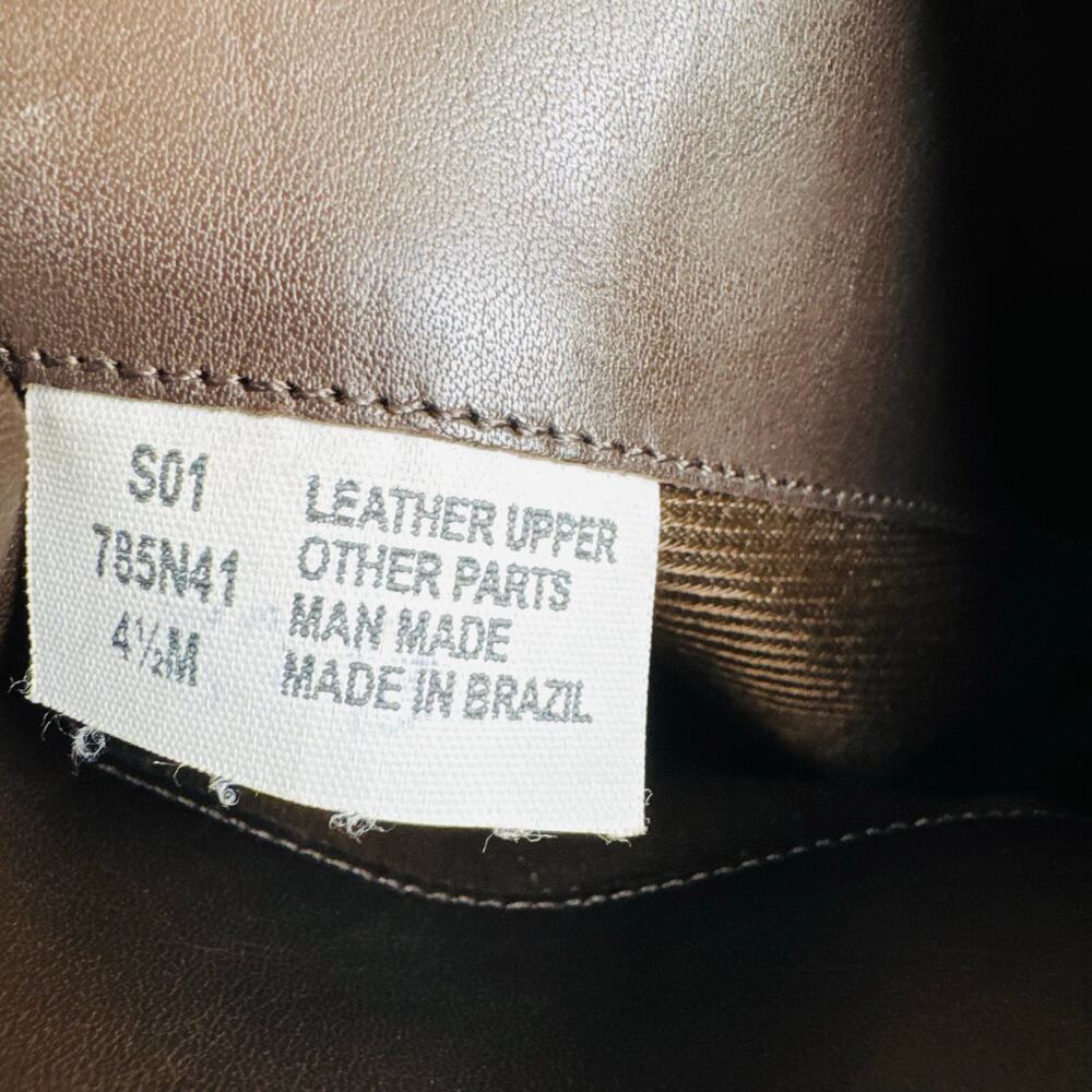 Naturalizer Vintage Brown Leather Square Toe Boots Pull On Women's Sz 4.5 Brazil - Picture 3 of 9